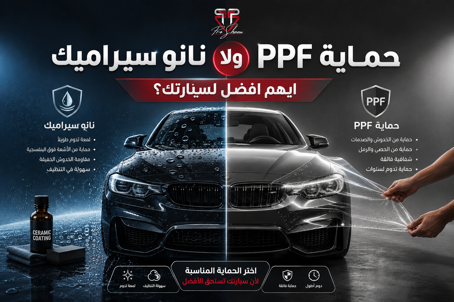 نانو سيراميك ولا PPF ايهم افضل لسيارتك